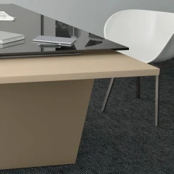 Viadurini Living Design Schreibtische-Schreibtisch mit Glasplatte Andrea Stramigioli - Schmetterling