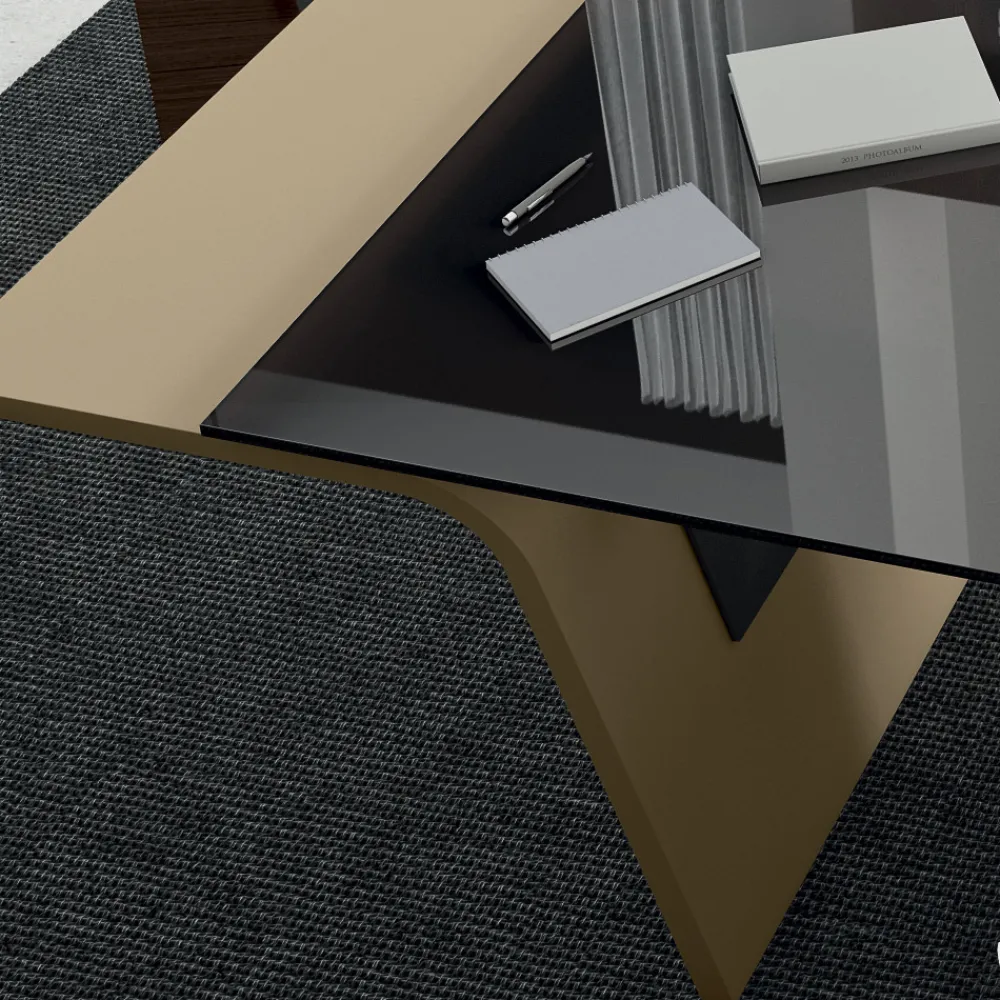 Viadurini Living Design Schreibtische-Schreibtisch mit Glasplatte Andrea Stramigioli - Schmetterling