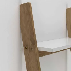 Viadurini Bathroom Badmöbel Hängend-Schräger Badezimmerschrank mit 5 Regalen aus Bambus und MDF - Gianmarco