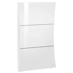 Viadurini Living Schuhschrank-Schuhschrank mit 3 Türen aus gewölbtem glänzend weiß lackiertem Holz - Sabine