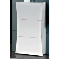 Viadurini Living Schuhschrank-Schuhschrank mit 3 Türen aus gewölbtem glänzend weiß lackiertem Holz - Sabine