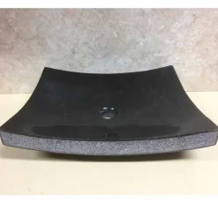 Viadurini Bathroom Steinwaschbecken-Schwarzes Aufsatzwaschbecken für Badezimmer aus Love-Naturstein, Einzelstück