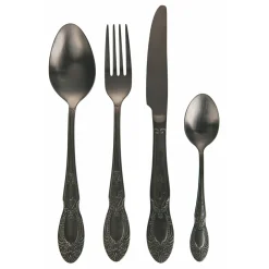 Viadurini Kitchen Besteck Set-Schwarzes oder goldenes Besteckset aus satiniertem Stahl, 24-teilig - Fantasy