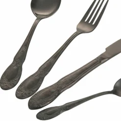 Viadurini Kitchen Besteck Set-Schwarzes oder goldenes Besteckset aus satiniertem Stahl, 24-teilig - Fantasy