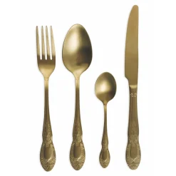 Viadurini Kitchen Besteck Set-Schwarzes oder goldenes Besteckset aus satiniertem Stahl, 24-teilig - Fantasy