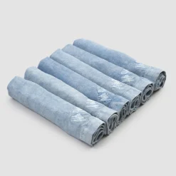 Viadurini Textile Servietten-Schwere Leinenservietten und gefaltete Kante, verschiedene Farben 6 Stück - Onestini