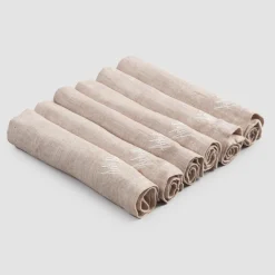 Viadurini Textile Servietten-Schwere Leinenservietten und gefaltete Kante, verschiedene Farben 6 Stück - Onestini