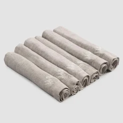 Viadurini Textile Servietten-Schwere Leinenservietten und gefaltete Kante, verschiedene Farben 6 Stück - Onestini