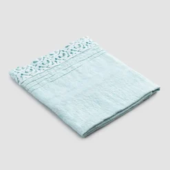 Viadurini Textile Handtücher-Schweres Leinen Badetuch mit Poema Lace Italienische Qualität 2 Farben - Castle