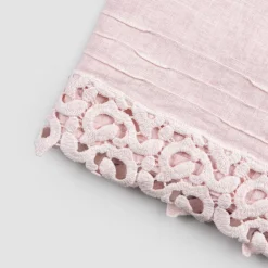 Viadurini Textile Handtücher-Schweres Leinen Badetuch mit Poema Lace Italienische Qualität 2 Farben - Castle