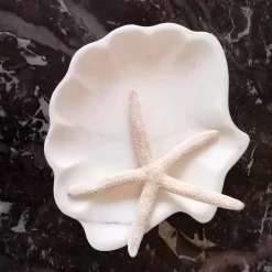 Viadurini Kitchen Küchenzubehör-Seashell Design Untertasse aus sandgestrahltem Statuenmarmor Made in Italy - Mietta