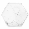 Viadurini Kitchen Geschirr Teller-Sechseckige Designplatte aus weißem Carrara-Marmor Made in Italy - Sintia