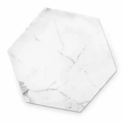 Viadurini Kitchen Geschirr Teller-Sechseckige Designplatte aus weißem Carrara-Marmor Made in Italy - Sintia