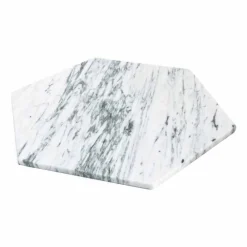 Viadurini Kitchen Geschirr Teller-Sechseckiger Servierteller aus weißem Carrara-Marmor oder schwarzem Marquinia - Ludivine