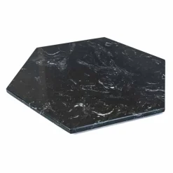 Viadurini Kitchen Geschirr Teller-Sechseckiger Servierteller aus schwarzem oder grünem Marmor mit Kork 2 Stück - Ludivine