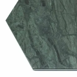 Viadurini Kitchen Geschirr Teller-Sechseckiger Servierteller aus schwarzem oder grünem Marmor mit Kork 2 Stück - Ludivine