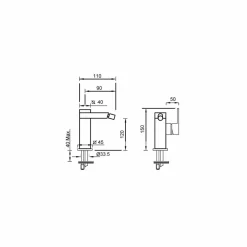 Viadurini Taps Bidetarmaturen-Seitenhebel-Bidetmischer ohne Abfluss Made in Italy - Panela