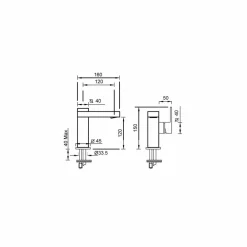 Viadurini Taps Waschbeckenarmaturen-Seitenhebel-Waschtischmischer ohne Abfluss aus Messing Made in Italy - Panela
