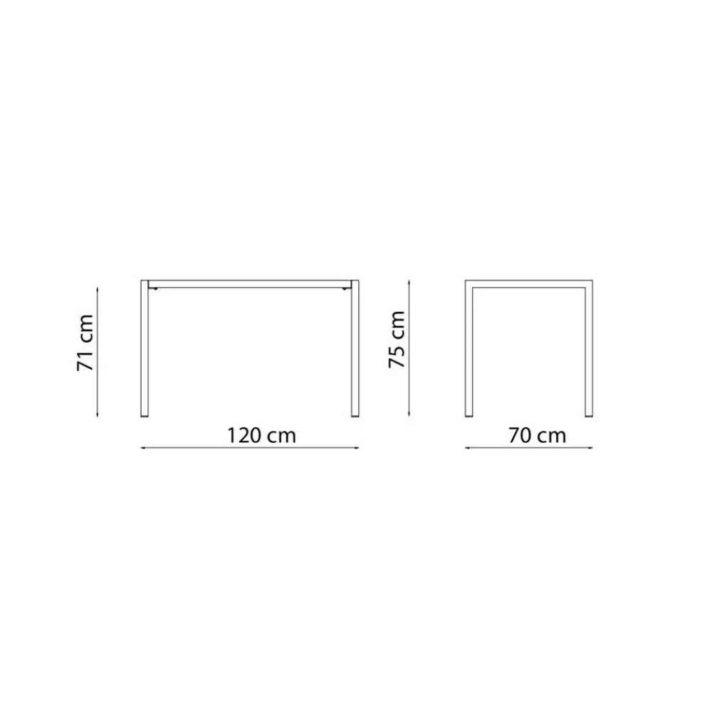 Viadurini in the Garden Gartentische Fest-Selbstnivellierender rechteckiger Metall-Außentisch Made in Italy - Binda