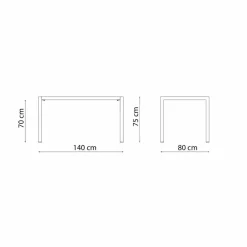 Viadurini in the Garden Gartentische Fest-Selbstnivellierender rechteckiger Metall-Außentisch Made in Italy - Binda