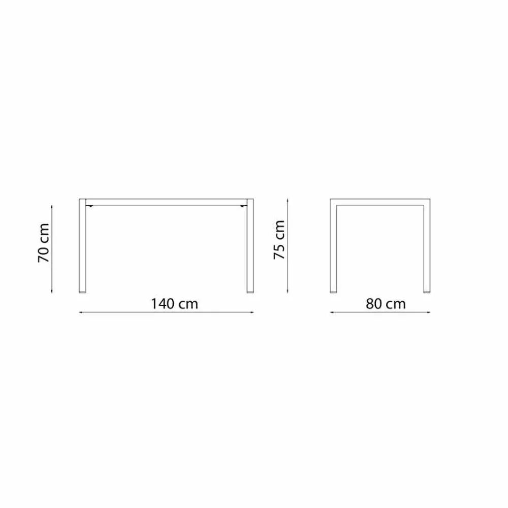 Viadurini in the Garden Gartentische Fest-Selbstnivellierender rechteckiger Metall-Außentisch Made in Italy - Binda