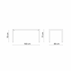 Viadurini in the Garden Gartentische Fest-Selbstnivellierender rechteckiger Metall-Außentisch Made in Italy - Binda