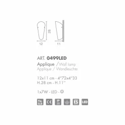 Selene Venezia Moderne Wandleuchten-Selene Bloom handgemachter Wandleuchter aus Glas, 12x11H28cm, Italy