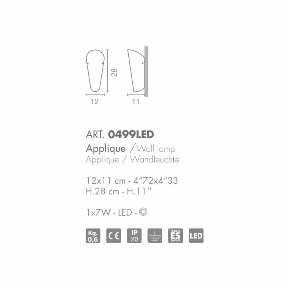 Selene Venezia Moderne Wandleuchten-Selene Bloom handgemachter Wandleuchter aus Glas, 12x11H28cm, Italy