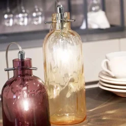 Selene Venezia Murano Lampen-Selene Bossa Nova Tischlampe Ø10H26cm geblasenes Glas, Bernsteinfarben