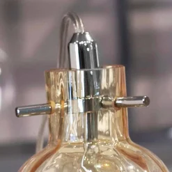 Selene Venezia Murano Lampen-Selene Bossa Nova Tischlampe Ø10H26cm geblasenes Glas, Bernsteinfarben