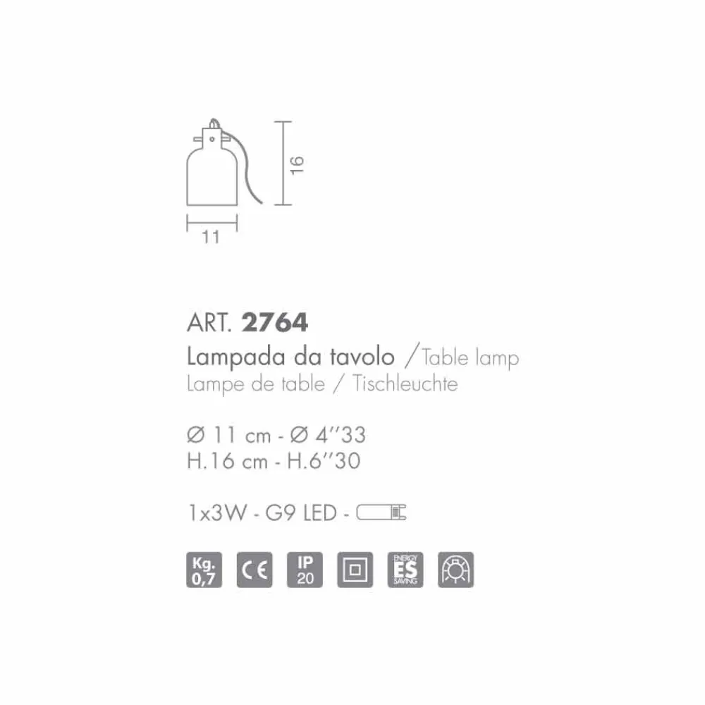 Selene Venezia Murano Lampen-Selene Bossa Nova Tischlampe Ø11 H16cm, geblasenes Glas, Amethyst