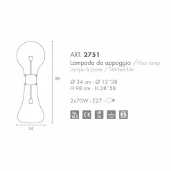 Selene Venezia Murano Lampen-Selene Dina Tischlampe mit geblasenem originalem Murano-Glas, Design