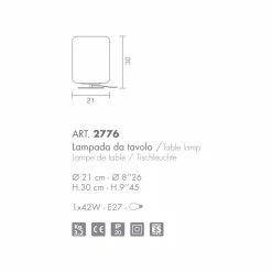 Selene Venezia Murano Lampen-Selene Domini Tischlampe Ø21 H30cm, geblasenes Glas, made in Italy