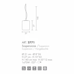 Selene Venezia Murano Lampen-Selene Domino Hängelampe aus geblasenem Glas, Ø21 H 27/140 cm