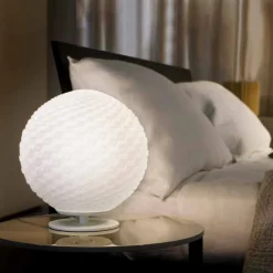 Selene Venezia Murano Lampen-Selene Domino weiße Tischlampe aus geblasenem Glas Ø27 H 30cm