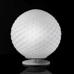 Selene Venezia Murano Lampen-Selene Domino weiße Tischlampe aus geblasenem Glas Ø27 H 30cm