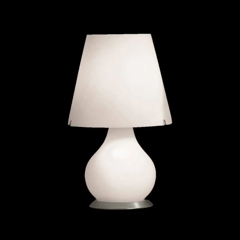 Selene Venezia Murano Lampen-Selene Forever Lämpchen Ø24 H41cm geblasenes weißes Glas made in Italy