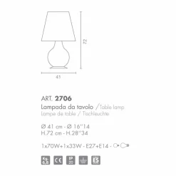 Selene Venezia Murano Lampen-Selene Forever Tischlampe aus geblasenem Glas Ø41 H 72cm