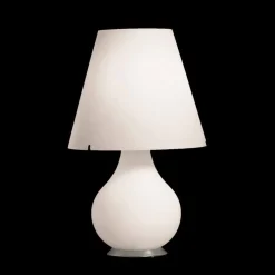 Selene Venezia Murano Lampen-Selene Forever Tischlampe aus weißem geblasenem Glas Ø34 H 55cm