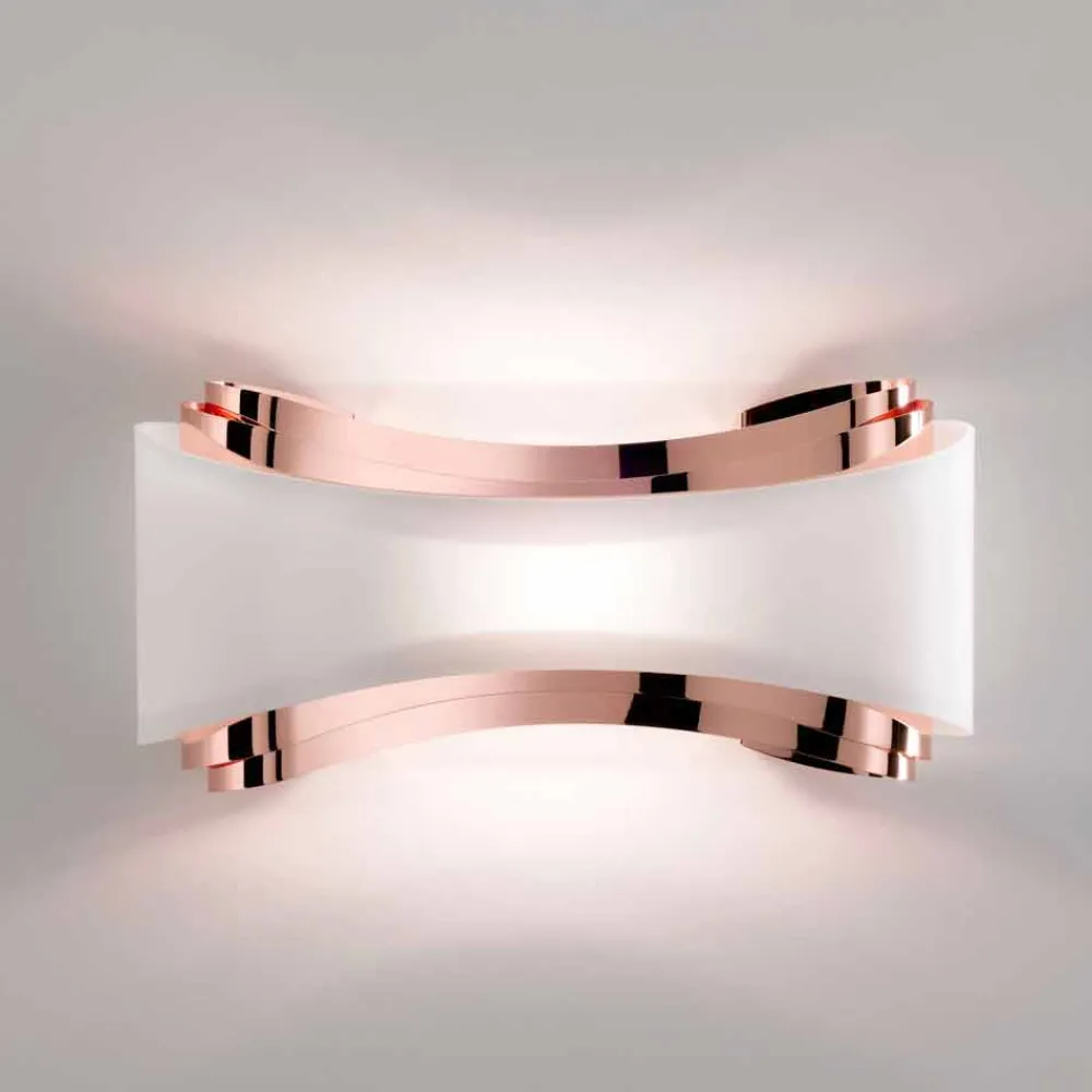 Selene Venezia Moderne Wandleuchten-Selene Ionica handgemachter Wandleuchter aus Stahl und Glas 43x12H20cm