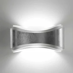 Selene Venezia Moderne Wandleuchten-Selene Ionica Wandleucht aus Stahl und Glas, 40x12H20cm,made in Italy