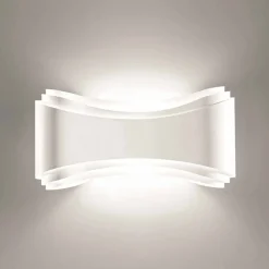 Selene Venezia Moderne Wandleuchten-Selene Ionica Wandleucht aus Stahl und Glas, 40x12H20cm,made in Italy