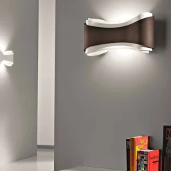 Selene Venezia Moderne Wandleuchten-Selene Ionica Wandleucht aus Stahl und Glas, 40x12H20cm,made in Italy