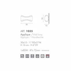 Selene Venezia Moderne Wandleuchten-Selene Ionica Wandleucht aus Glas und Stahl, 30x10H16cm, made in Italy