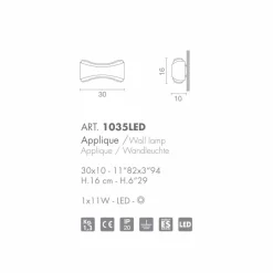 Selene Venezia Moderne Wandleuchten-Selene Ionica Wandleucht aus Glas und Stahl, 30x10H16cm, made in Italy