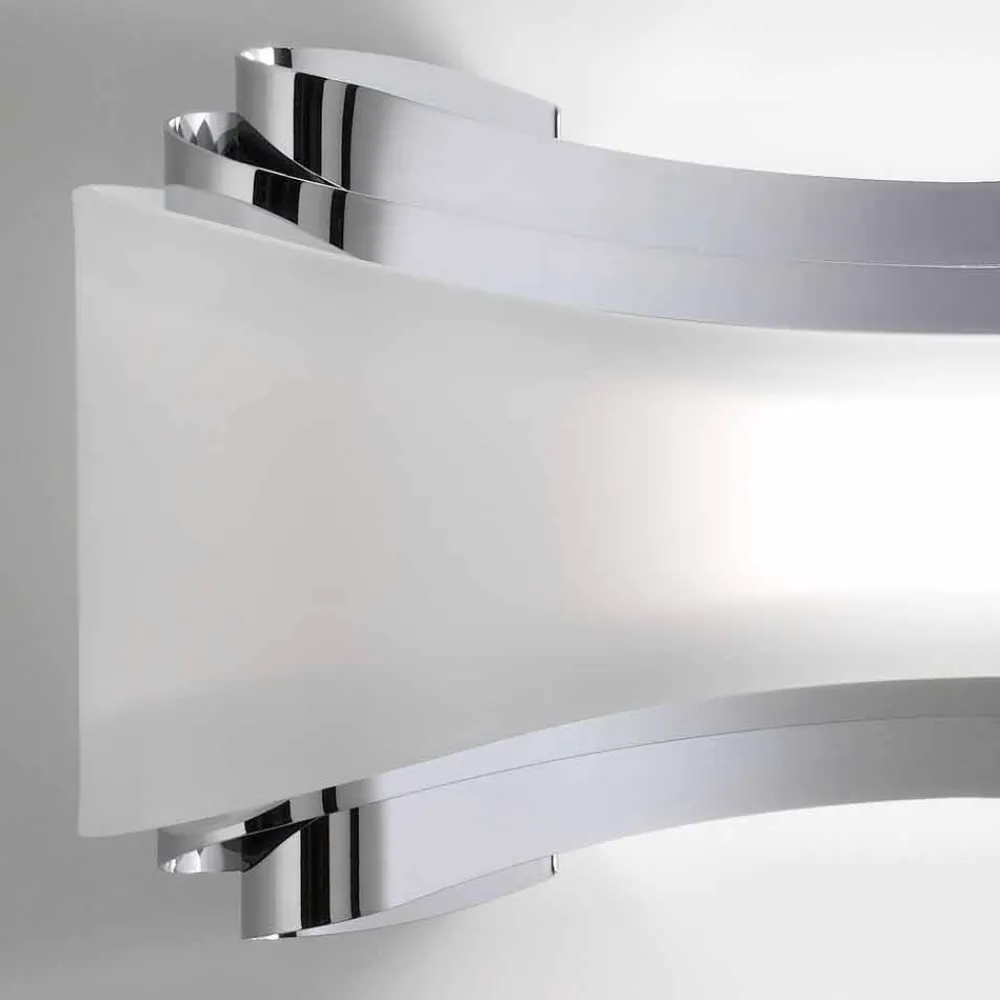 Selene Venezia Moderne Wandleuchten-Selene Ionica Wanleuchter aus Stahl und Glas,32x10H16cm, made in Italy