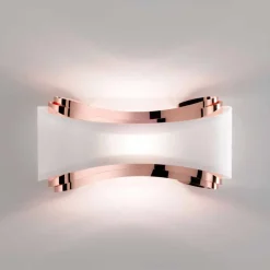 Selene Venezia Moderne Wandleuchten-Selene Ionica Wanleuchter aus Stahl und Glas,32x10H16cm, made in Italy