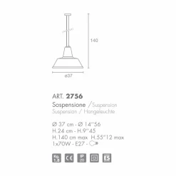 Selene Venezia Murano Lampen-Selene Lampara  Hängelampe aus geblasenem Glas Ø37 H 24/140 cm