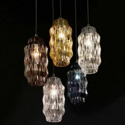 Selene Venezia Murano Lampen-Selene Origami Hängelampe aus geblasenem Glas Ø16 H 30/140cm