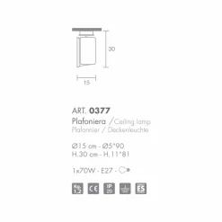 Selene Venezia Design Deckenleuchten-Selene Papiro Deckenlampe aus Kristall Ø15 H30cm, made in Italy